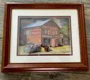 3-D Textured Coca-Cola Antique Thrift Shop Framed By Michael Davidoff Wood Frame