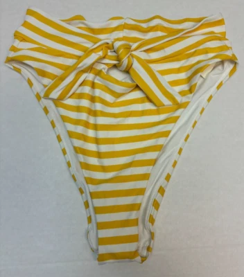 NWT AMERICAN EAGLE AERIE YELLOW & WHITE STRIPED SWIM BOTTOMS