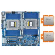 Gigabyte MZ73-LM1 Motherboard W/ 2x AMD EPYC GENOA SP5 9654 CPU 2.4GHz Processor