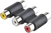 RUITEXUN RCA Audio Video Jointer Coupler, 3 RCA Female to Female Triple (White, Red, Yellow) Connector Composite Adapter