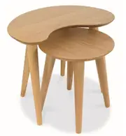 Johansen Nest of Wooden Side Tables - Natural