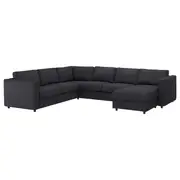 VIMLE corner sofa, 5-seat w chaise longue, Hillared anthracite