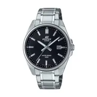 在飛比找PChome24h購物優惠-【CASIO EDIFICE】經典簡約日期鋼帶腕錶-簡約黑/