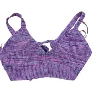 Wild Fable Women's Purple Spacedye Sweater Tiny Tank Top - Size Medium - NWT
