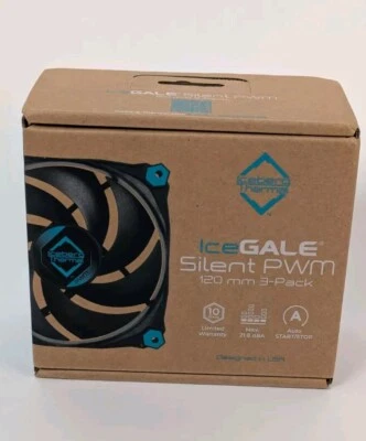 Iceberg Thermal Silent PWM 120mm Black 3-Pack Quiet Optimized Airflow 4-Pin