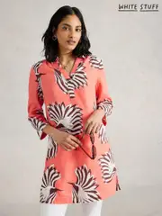 White Stuff Pink Dark Blake 100% Linen Tunic (W22662) | $173