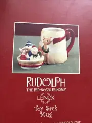 Lenox Rudolph Toy Sack Mug With Lid Brand New In Box
