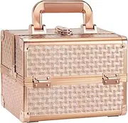 Frenessa Cosmetic Case Makeup Organiser Box Beauty Storage Train Case Vanity Box with Mirror Lockable with Keys