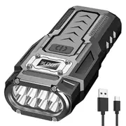 LED Flash Light USB Rechargeable Handheld Flashlight with Power Display Waterproof Work Light for Outdoor Camping