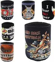 6X Australia Stubby Stubbie Holder Beer Bottle Tin Can Drink Alcohol Cooler Gift, Mixed Design (Fun)