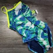 Speedo Women's 12/38 Blue Cyclone Swirl Flyback Swimsuit 2025