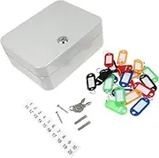 GANAZONO Key Box Locking Cabinet for Keys Hidden Storage Wall Hanging Lock Mount Security Large Cabinets Holders Wall Boxes Mounted White Solid Steel Plate