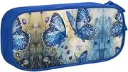 DRTGEDS Blue Butterflies Pencil Case Large Capacity Pencil Pouch Pen Bag, Stationery Pouch Pen Case for Office