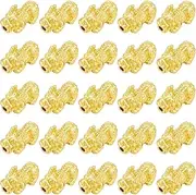 BENECREAT 18Pcs 24k Gold Plated Spacer Bead, 3D Metal Chinese Fengshui Lucky Alloy Bead for Necklaces, Bracelets, Key Chains, 15x7x7mm