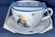 Beatrix Potter Peter Rabbit Ceramic Teacup & Saucer Set Easter Josephine Flopsy