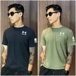 美國百分百【全新真品】UNDER ARMOUR 短袖 T恤 青年版 UA 上衣 LOGO 短T 黑色/軍綠 CH10