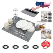 Large Absorbent Stone Drying Mat for Kitchen - Eco-Friendly Diatomaceous Design