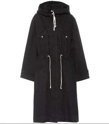 AS NEW Isabel Marant Etoile Lander Trench Coat Washed Black FR36 AU 8 10 12