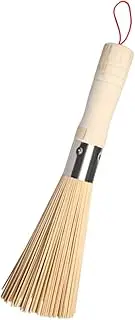Wok Brush for Carbon Steel | Wooden Pot Cleaning Brush - with Hangable Loop, Non-Scratch Washing Tools for Cast Iron Care, Home Or Commercial Use