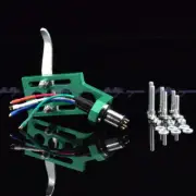 New 20pcs/lot CNC machined straight tonearm Angled GREEN headshell OFC leadwire