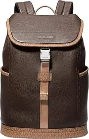 [Michael Kors] Hudson Slim Flap Backpack, Brown Multi, Brown Multi, Hudson Slim Flap Backpack