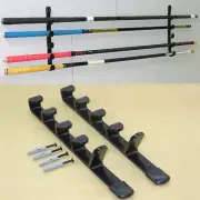Wall Mount Fishing Rod Holder Horizontal 5-Rod Black Fishing Rod Rack