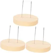 GANAZONO 3 Set Doll Display Stand Puppet Stand Crochet Project Stand Doll Accessories Dollhouse Accessories Doll Base Action Figure Stand Doll Mannequin Crochet Dolls Holder Beige Wood