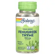 Solaray, True Herbs, Fenugreek Thyme, 100 VegCaps