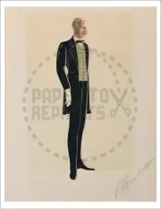 GONE WITH THE WIND COSTUME SKETCH #7 BY WALTER PLUNKETT - VINTAGE REPRINT