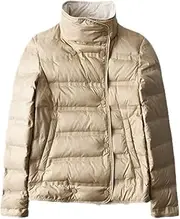 [Jegsnoe] Women Down Coat Stand Collar parka Outwear Casual Lightweight Down Jacket