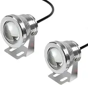 BOOMBOOST 2PCS 10W 12V LED Poolside Light, Boat Floodlight, Pond Spotlight, IP67 Waterproof, for Marine Boat Swimming Pool Pondside Fish Tank Aquarium (White Light)