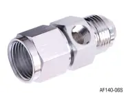 AEROFLOW STRAIGHT FEMALE TO MALE WITH 1/8" PORT -6AN SILVER FINISH AF140-06S