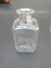 (6) Square Clear Glass Bottles with cork 8oz Oil Diffuser made in Italy