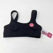 NWT Seafolly Girls' Swimsuit Magic Mesh Black Bikini Top Cherry Size 10 Cherries