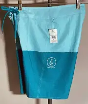 VOLCOM Manic 2 Board Shorts Two-Tone Blue Size 28 MSRP $45.00
