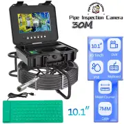10.1" IPS DVR 1080P Screen Video+Audio 30M Pipe Sewer Drain Inspection Camera