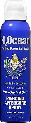 H2Ocean 4oz Piercing Aftercare Spray - Healing Solution for Tattoos & Piercings