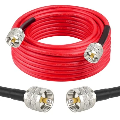 RG8X Coaxial Cable 25ft,CB Coax Cable,UHF PL259 Male to Male Low Loss CB Ante...