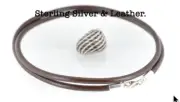 New Choker Genuine Sterling Silver Unisex Leather Cord Necklace 5N-329