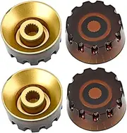 SECFOU 4pcs Guitar Volume Control Knob Durable Potentiometer Hats with Scale Compatible with Electric Guitars Basses for Quick Adjustments