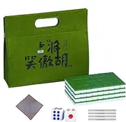 Mahjong Tile Set, Small Table Mahjong, Mahjong Game Set, Family Mahjongs Game, Complete Tile Set with Tablecloth, Carrying Bag, Dice, and Tile Ruler, Perfect for Family Leisure Time
