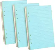 CAXUSD Loose Leaf Binder Core 3pcs 6 Holes Notebook Paper A5 Size 7mm Interval 5 Color Refill Sheets for Notebook