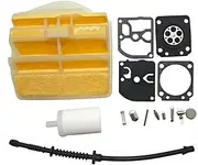XXUMKL Fit For H-u-s-q-v-a-r-n-a 445 445E 450 450E Air Fuel Filter Line Chainsaw Replace Spare Part Carburetor Repair Rebuild Kit
