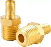 2Pcs Air Inflator Adapter, 1/4In NPT (M) to Standard Schrader Valve (M) Air Pump