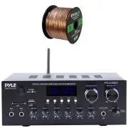Pyle PDA69BU Bluetooth MP3/SD Home Amplifier Receiver, 50 Feet Speaker Wire