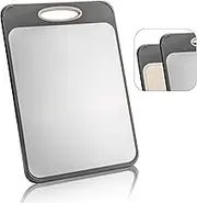 Double-Sided Chopping Board for Kitchen, Straw Surface and Stainless Steel Chopping Board, Double-Sided Thick Chopping Board