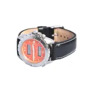 Android Intrepid Analog-Digital Black Leather Strap Ad254 Mens Watch