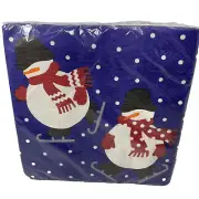 Crate & Barrel Snowman Disposable Dinner Napkins (Paper) 16 Pack 16.6” X 16.75”