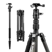 59" Carbon Fiber Travel Tripod, Lightweight Compact Camera Tripod with Ball H...