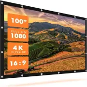 100'' Projector Screen 16:9 4K HD Projector Movies Screen for Home Theater